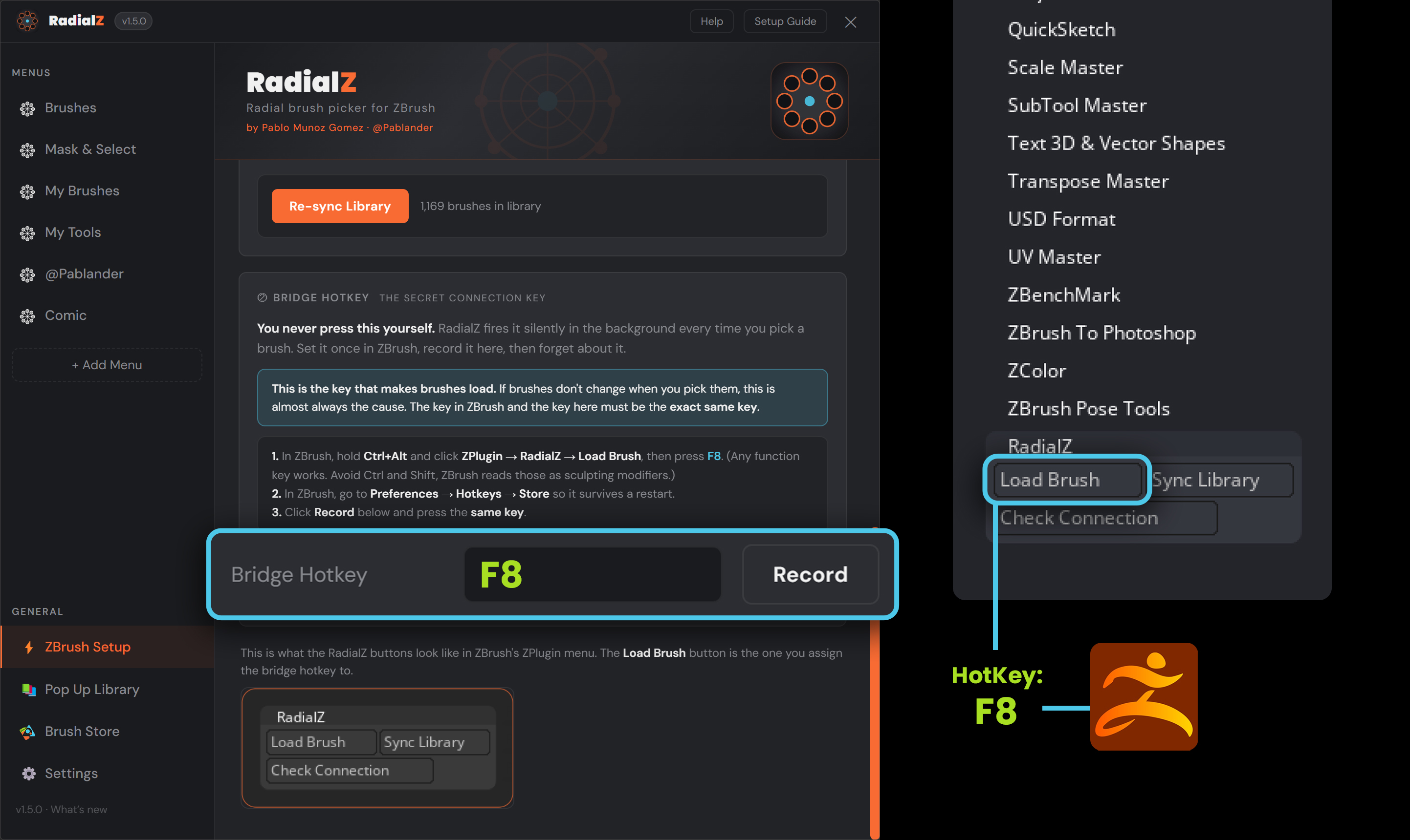 Setting the hotkey